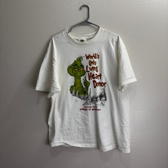 Grinch Universal Studios Vintage Shirt Worlds Only Heart Donor Size XL
